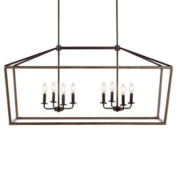 Oria 10" Iron Farmhouse Industrial Lantern LED Pendant